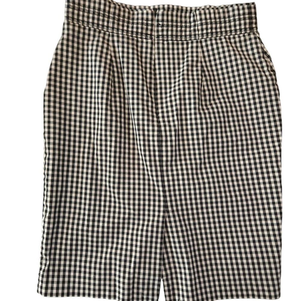 ANN TAYLOR Gingham Pencil Skirt Black White Check size 4P - Picture 3 of 6